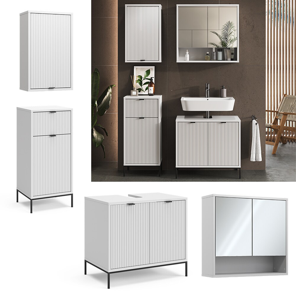 Vicco Badm&ouml;bel-Set Eliza Wei&szlig; 4 Teile 