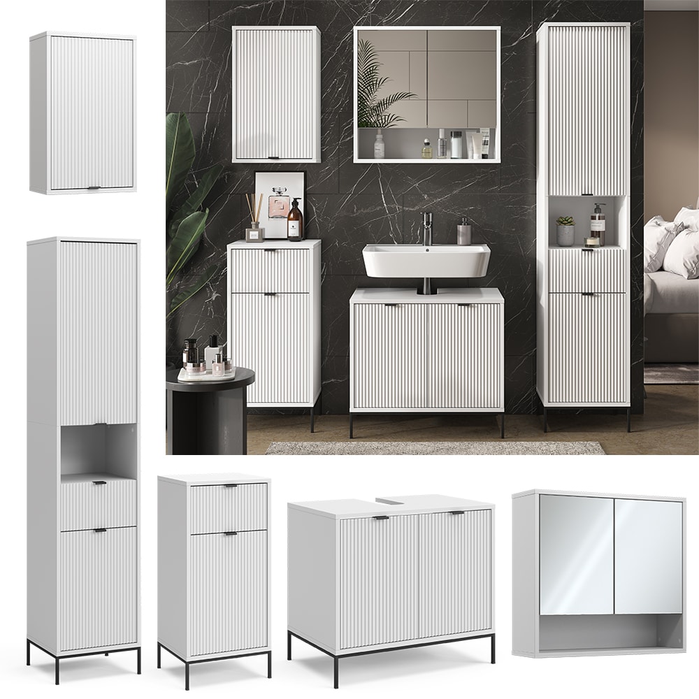 Vicco Badm&ouml;bel-Set Eliza Wei&szlig; 5 Teile 