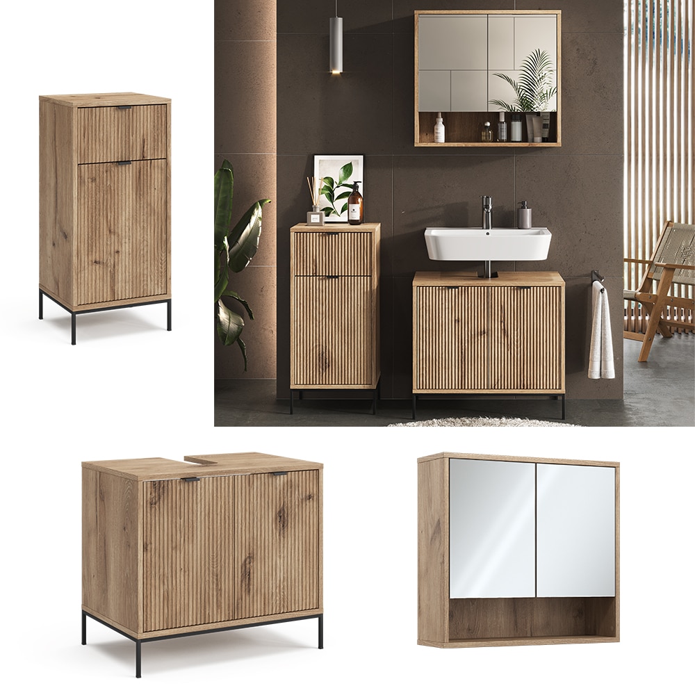 Vicco Badm&ouml;bel-Set Eliza Viking Oak 3 Teile 