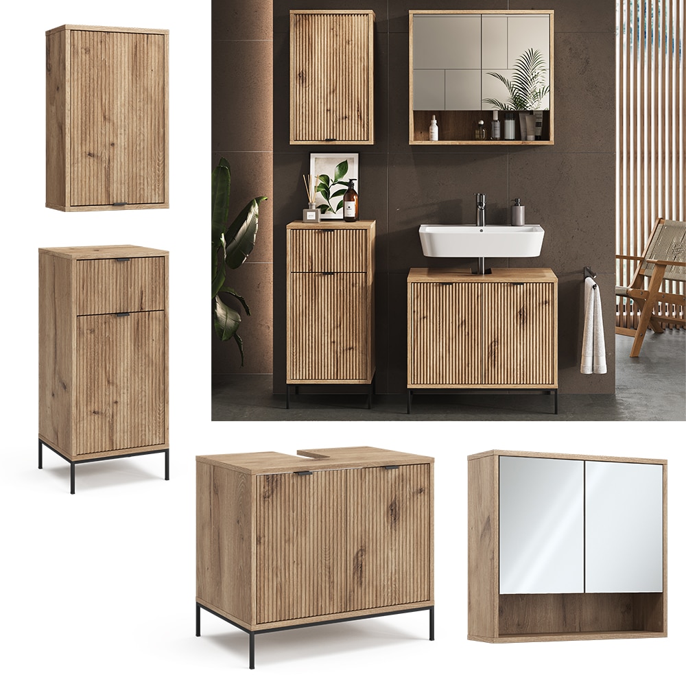 Vicco Badm&ouml;bel-Set Eliza Viking Oak 4 Teile 