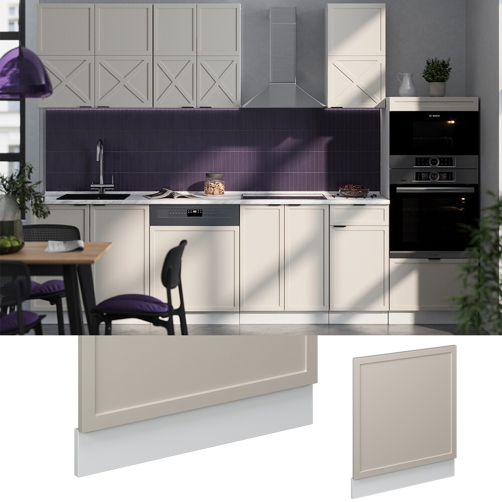 Vicco Geschirrsp&uuml;lerblende Fame-Line Wei&szlig; Grau-Beige gerahmt 60 cm ohne Arbeitsplatte 