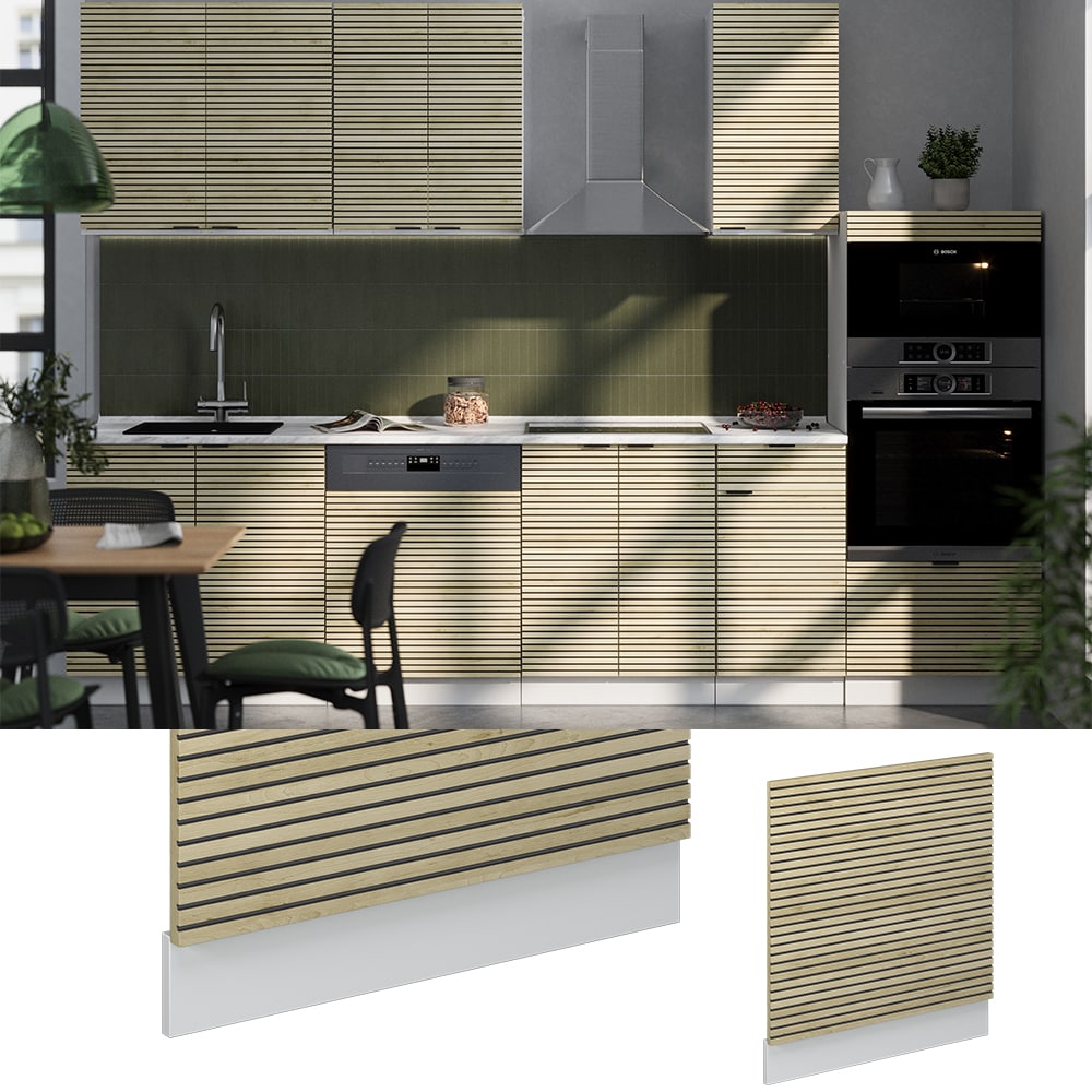 Vicco Geschirrsp&uuml;lerblende Fame-Line Wei&szlig; Eiche gefr&auml;st 60 cm ohne Arbeitsplatte 