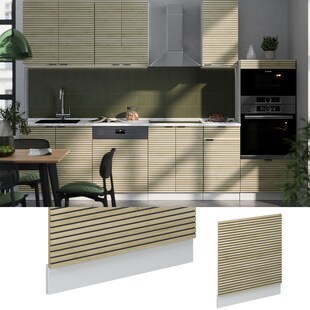 Vicco Geschirrspülerblende Fame-Line Weiß Eiche gefräst 60 cm ohne Arbeitsplatte 