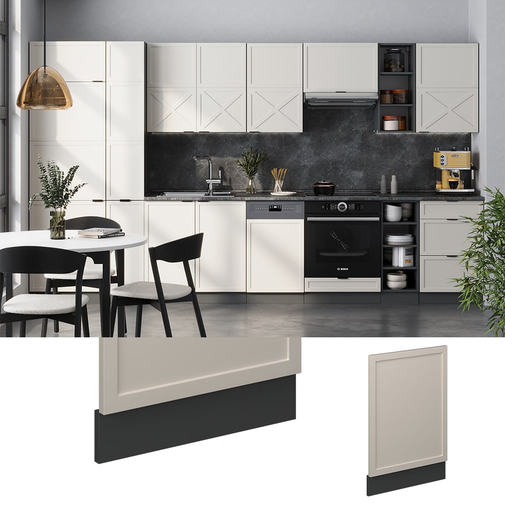 Vicco Geschirrsp&uuml;lerblende Fame-Line Anthrazit Grau-Beige gerahmt 45 cm ohne Arbeitsplatte 