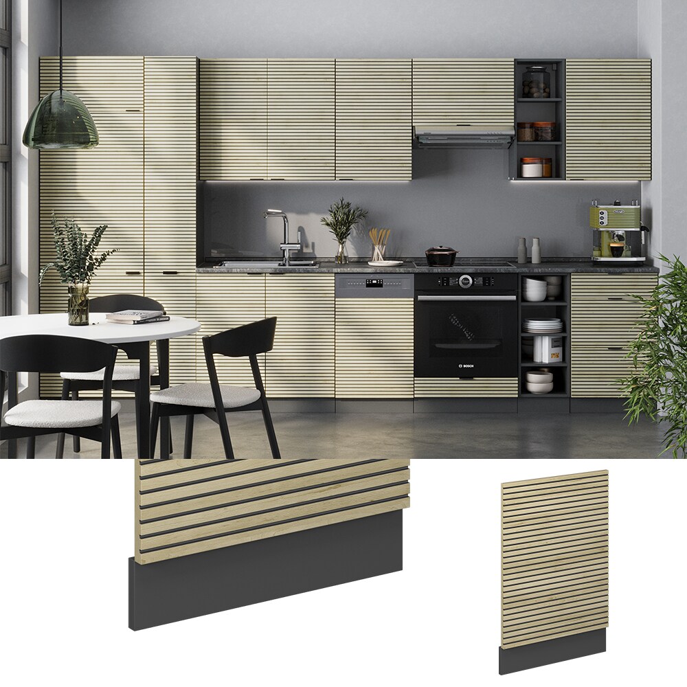 Vicco Geschirrsp&uuml;lerblende Fame-Line Anthrazit Eiche gefr&auml;st 45 cm ohne Arbeitsplatte 