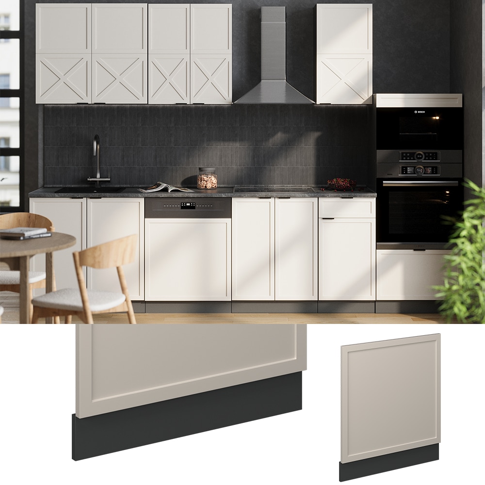 Vicco Geschirrsp&uuml;lerblende Fame-Line Anthrazit Grau-Beige gerahmt 60 cm ohne Arbeitsplatte 