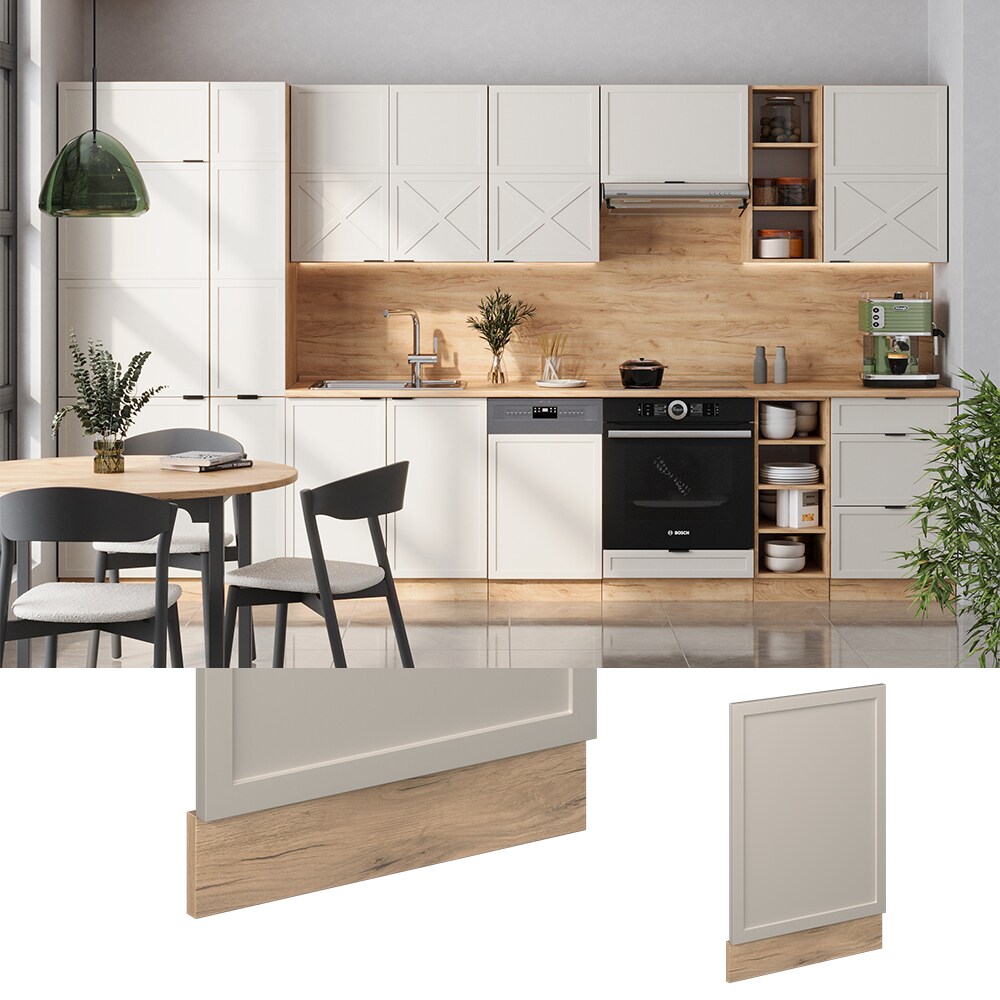 Vicco Geschirrsp&uuml;lerblende Fame-Line Eiche Grau-Beige gerahmt 45 cm ohne Arbeitsplatte 