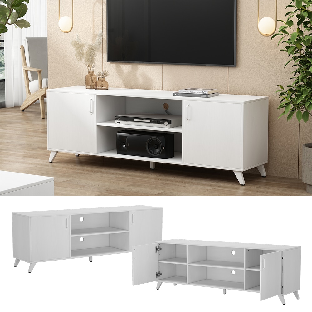 Vicco Lowboard Maceio Wei&szlig; 160 x 54,5 cm mit 2 T&uuml;ren 