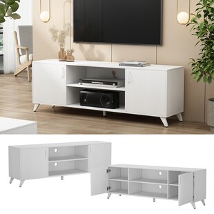 Vicco Lowboard Maceio Weiß 160 x 54,5 cm mit 2 Türen 