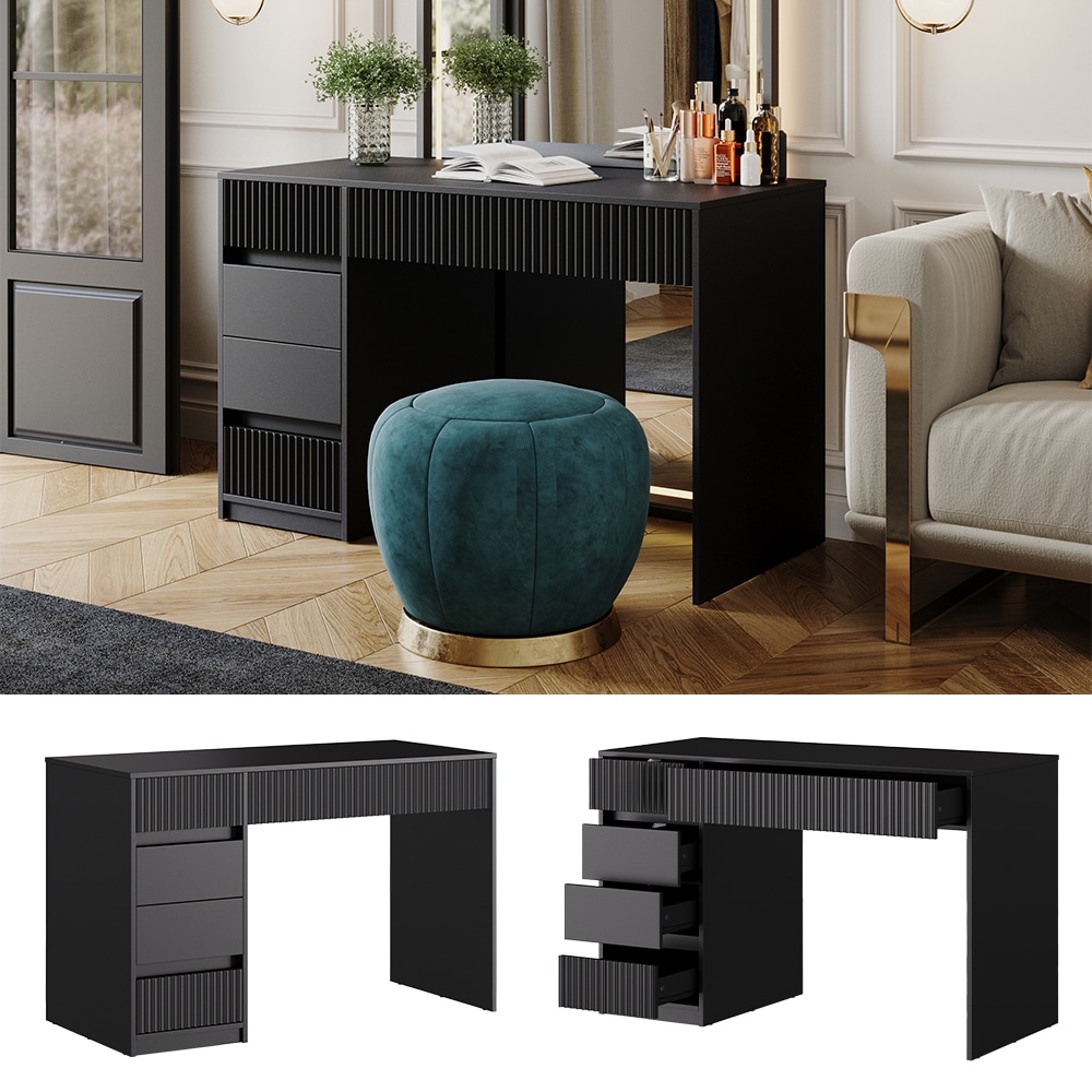 Vicco Schminktisch Omira Schwarz 120 cm ohne Spiegel 