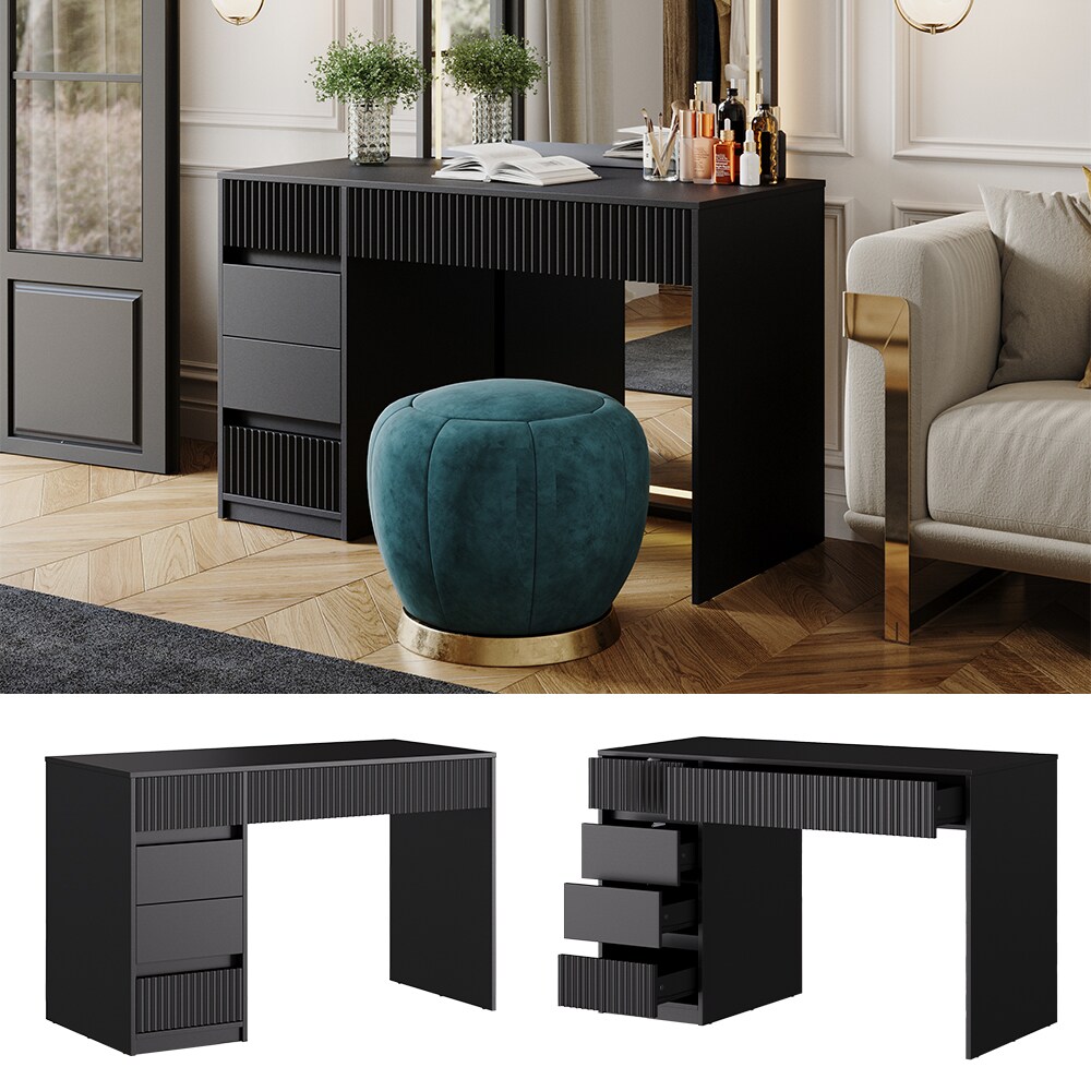 Vicco Schminktisch Omira Schwarz 120 cm ohne Spiegel