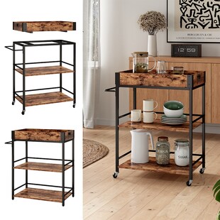 Vicco Servierwagen Fyrk Eiche rustikal 65 x 84,5 cm 