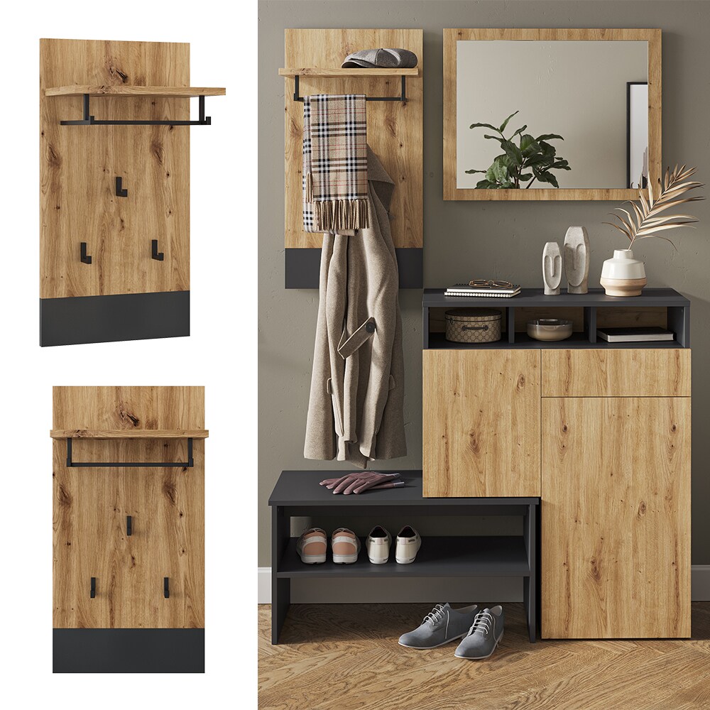 Vicco Wandgarderobe Selena Eiche Anthrazit 44 x 83 cm 
