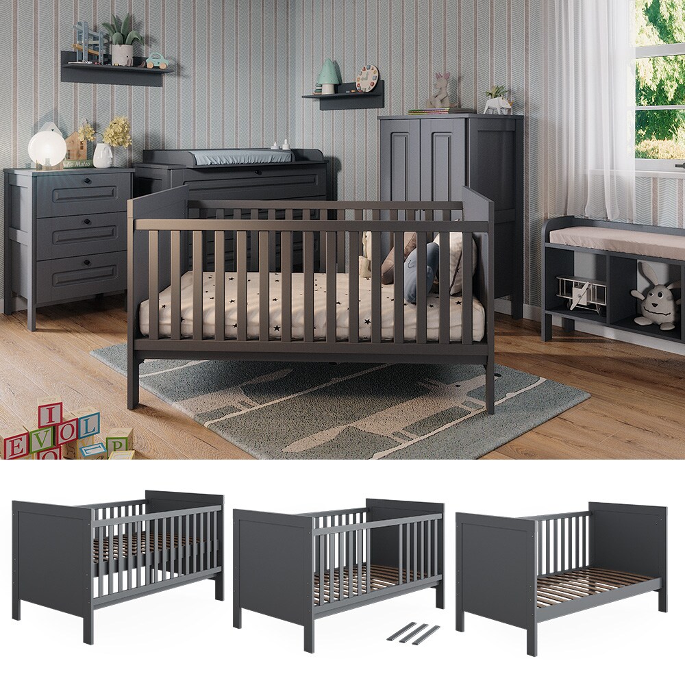 Vitalispa Babybett Ajaton Grau 144,4 x 83 cm 