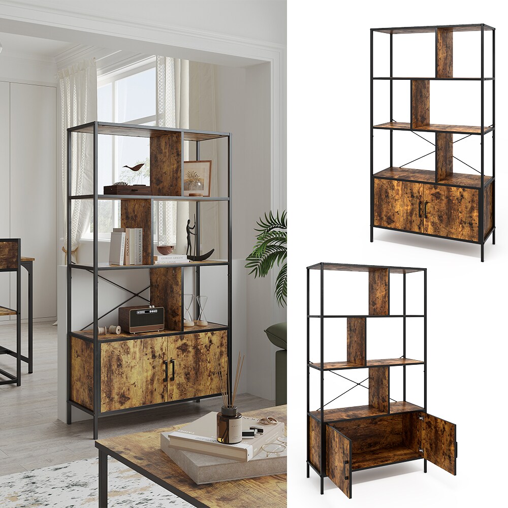 Vicco B&uuml;cherregal Fyrk Eiche rustikal 80 x 146 cm mit 3 Regalebenen 