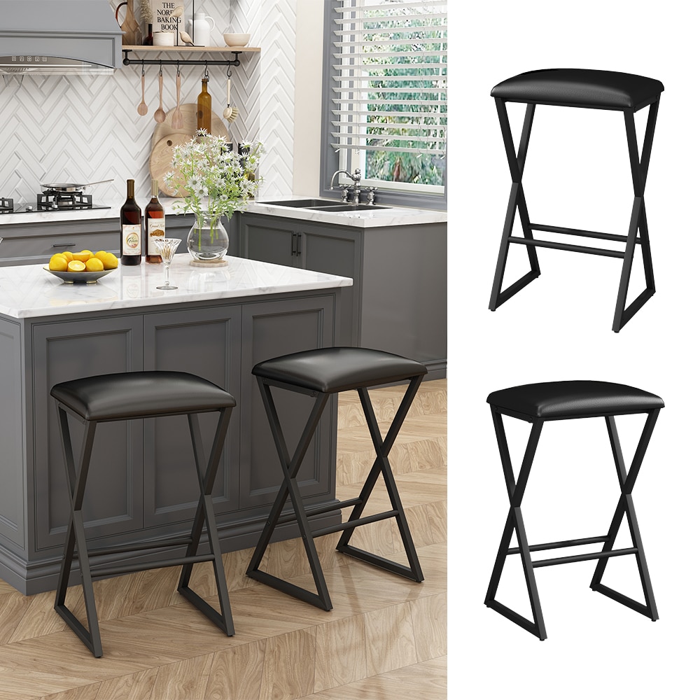 Vicco Barhocker-Set Vault Schwarz 30 x 40 cm 2 Teile 