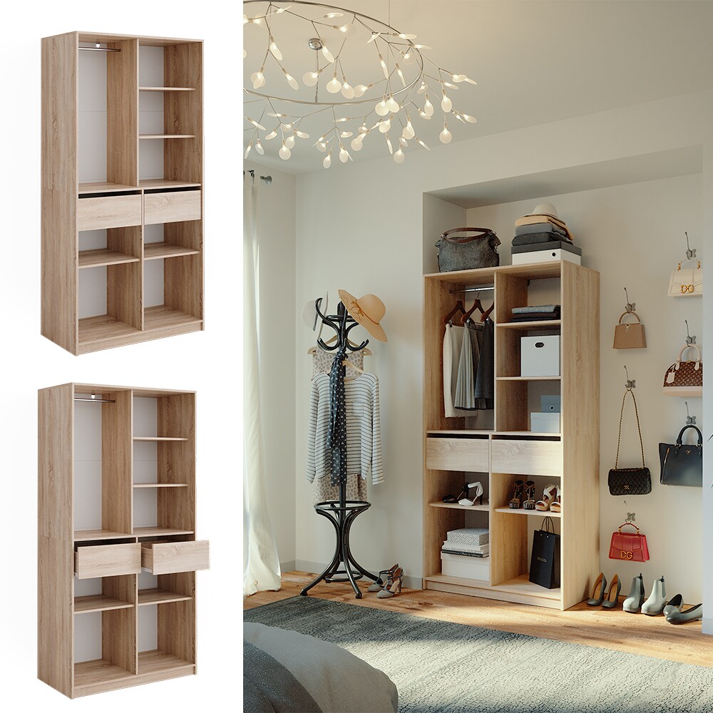 Vicco Kleiderschrank Elmo Sonoma 100 x 200 cm mit 2 Schubladen 