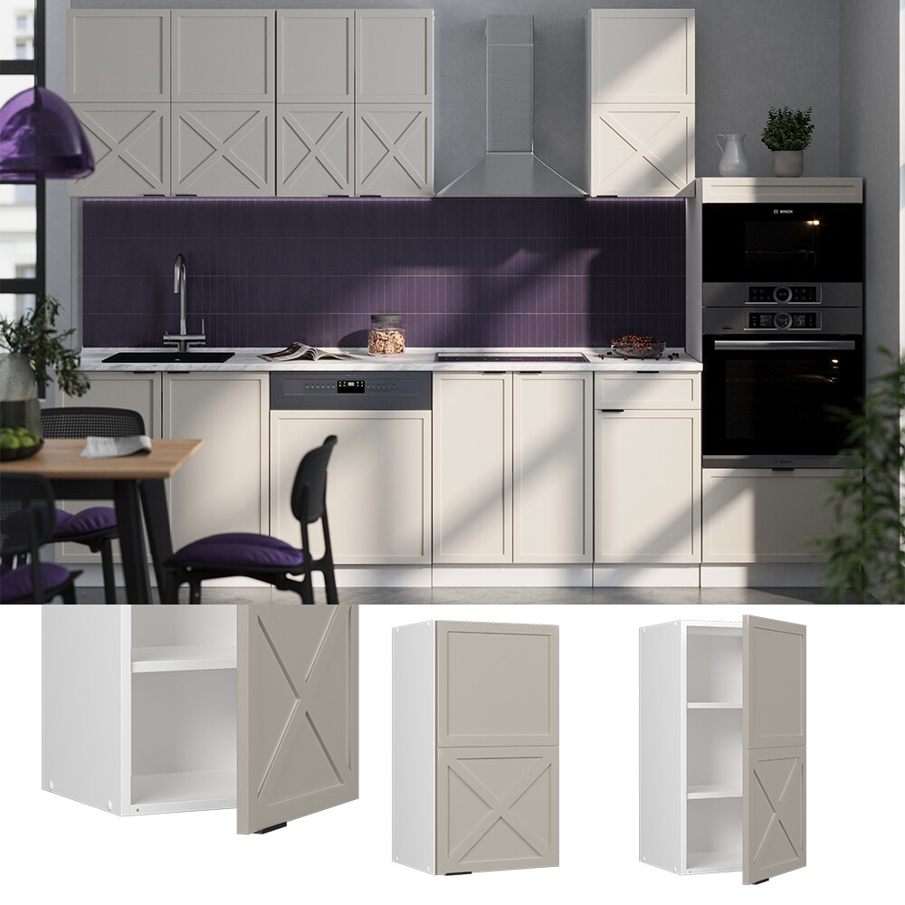 Vicco H&auml;ngeschrank Fame-Line Wei&szlig; Grau-Beige gerahmt 40 cm 