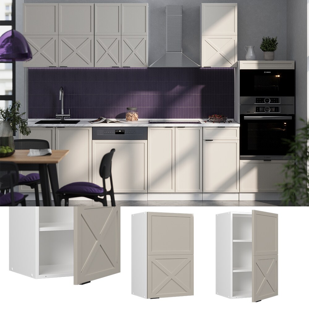 Vicco H&auml;ngeschrank Fame-Line Wei&szlig; Grau-Beige gerahmt 45 cm 