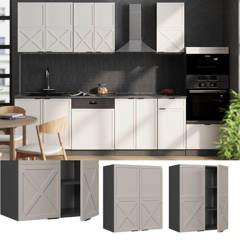 Vicco H&auml;ngeschrank Fame-Line Anthrazit Grau-Beige gerahmt 60 cm 