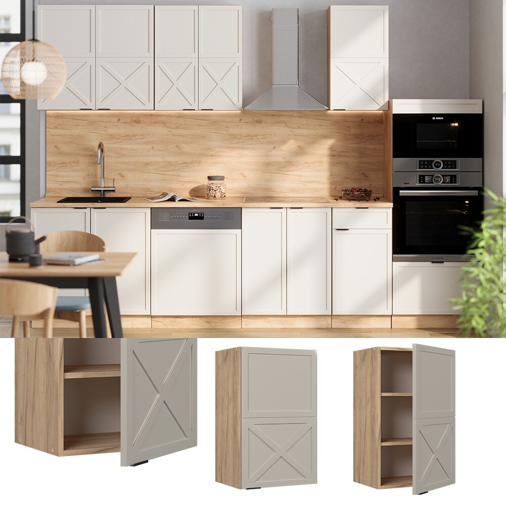 Vicco H&auml;ngeschrank Fame-Line Eiche Grau-Beige gerahmt 45 cm 