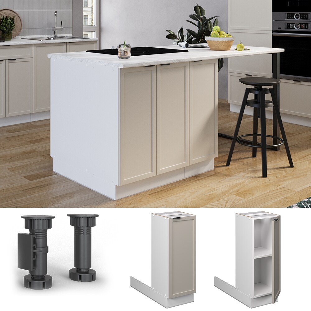 Vicco Regalinselunterschrank Fame-Line Wei&szlig; Grau-Beige gerahmt 30 cm 