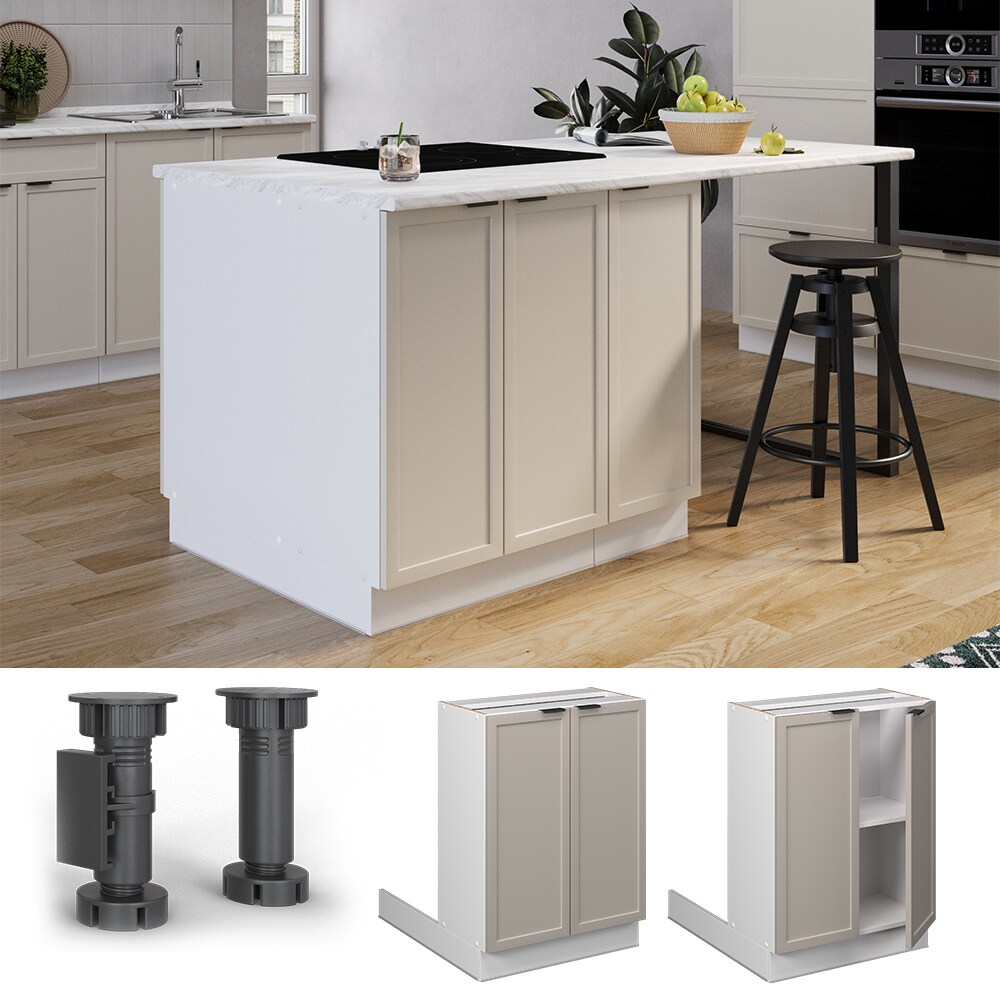 Vicco Regalinselunterschrank Fame-Line Wei&szlig; Grau-Beige gerahmt 60 cm 