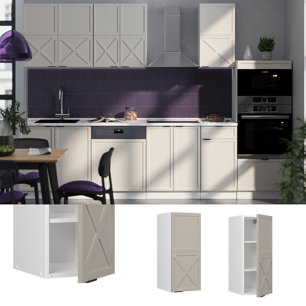 Vicco H&auml;ngeschrank Fame-Line Wei&szlig; Grau-Beige gerahmt 30 cm 