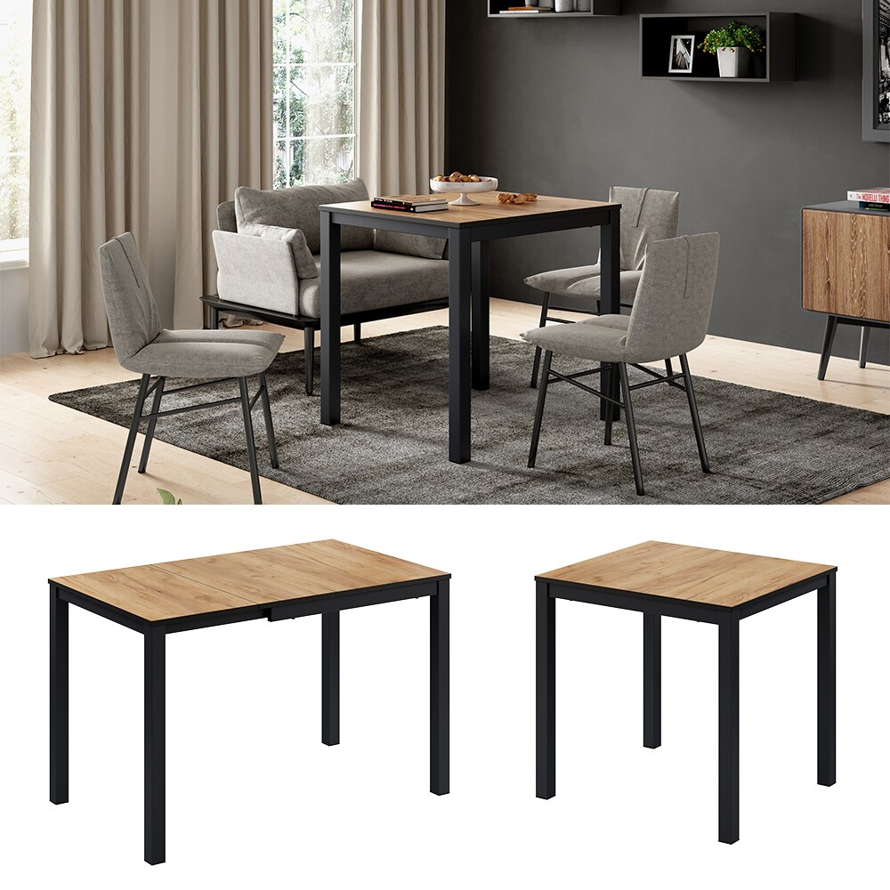 Vicco Esstisch Granny Eiche Anthrazit 120 x 70 cm ausziehbar 