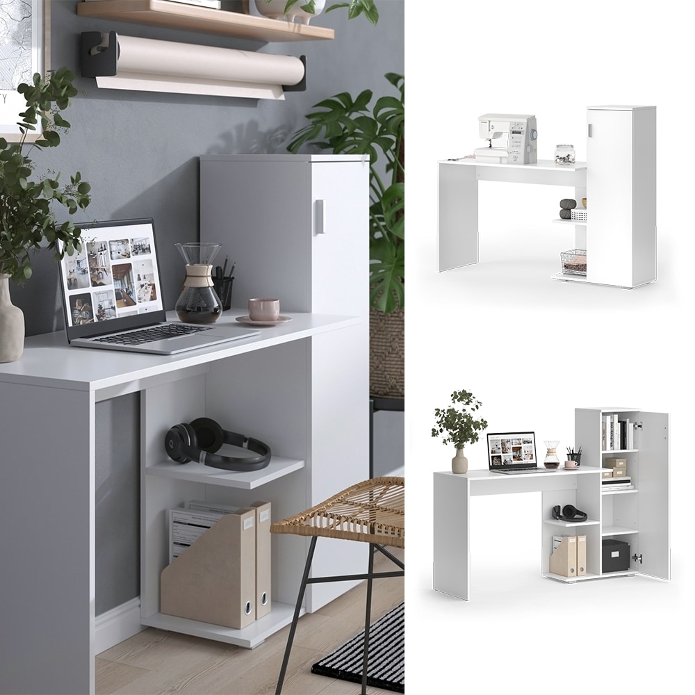 Vicco Schreibtisch Ritz Wei&szlig; 141,2 x 45,2 cm 