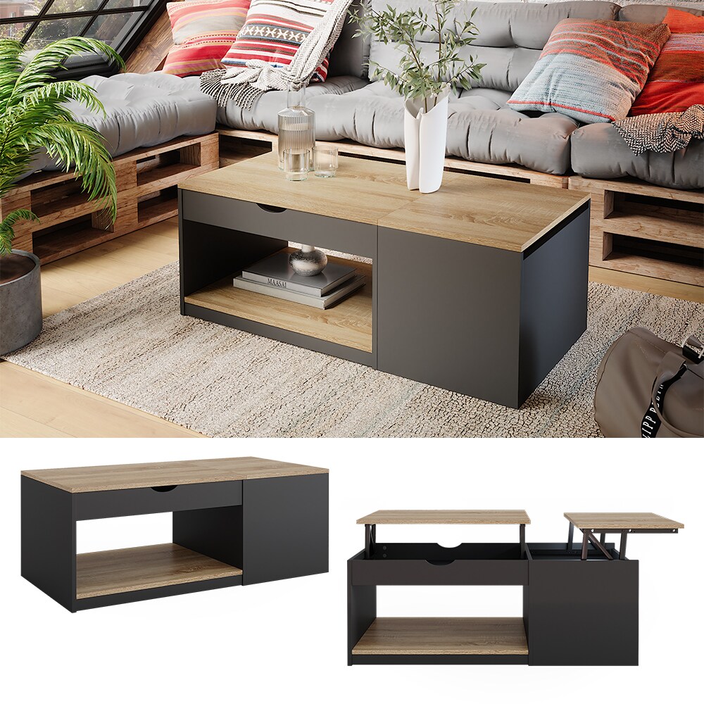 Vicco Couchtisch Avela Schwarz 110 x 54 cm 