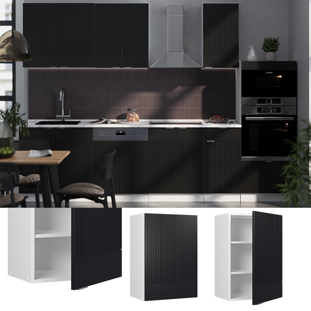 Vicco H&auml;ngeschrank Fame-Line Wei&szlig; Schwarz gestreift 50 cm 