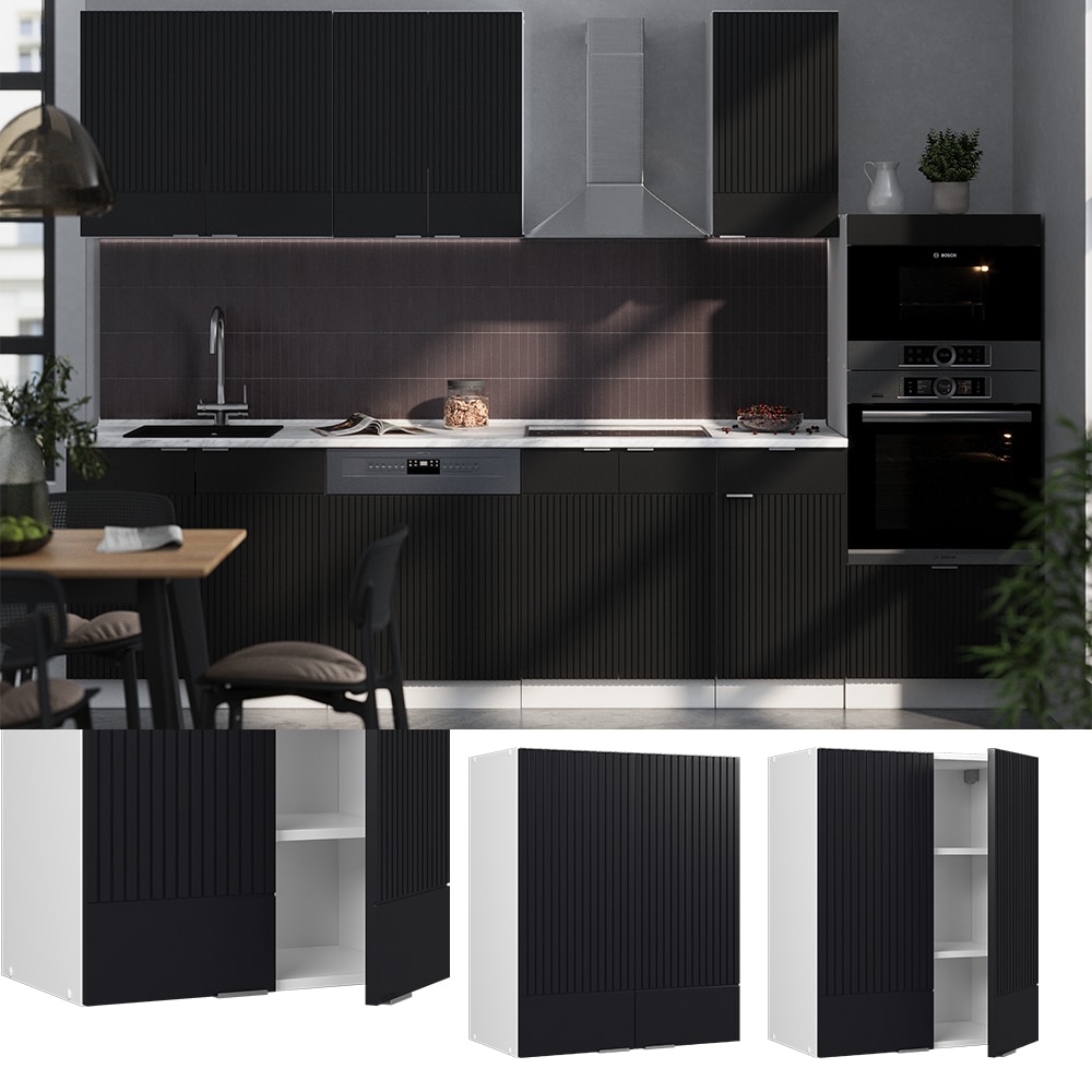 Vicco H&auml;ngeschrank Fame-Line Wei&szlig; Schwarz gestreift 60 cm 