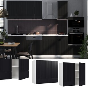 Vicco Hängeschrank Fame-Line Weiß Schwarz gestreift 80 cm 