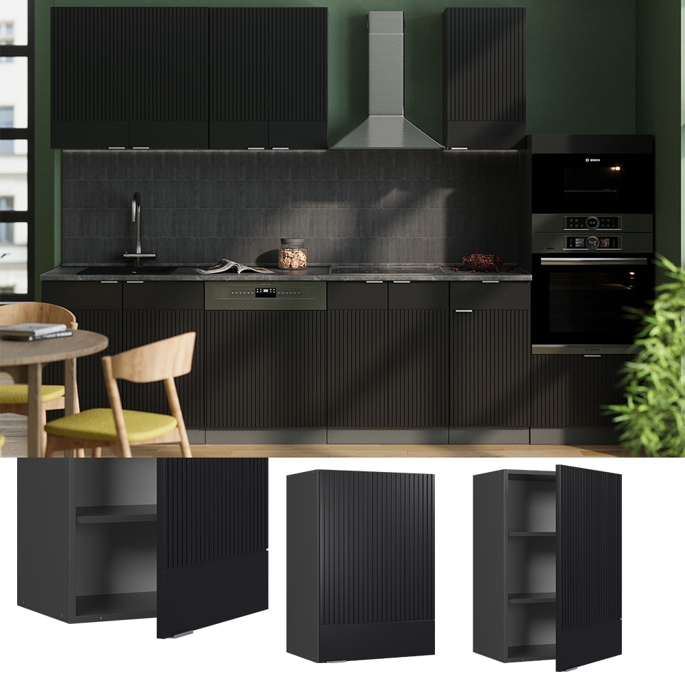 Vicco H&auml;ngeschrank Fame-Line Anthrazit Schwarz gestreift 50 cm 