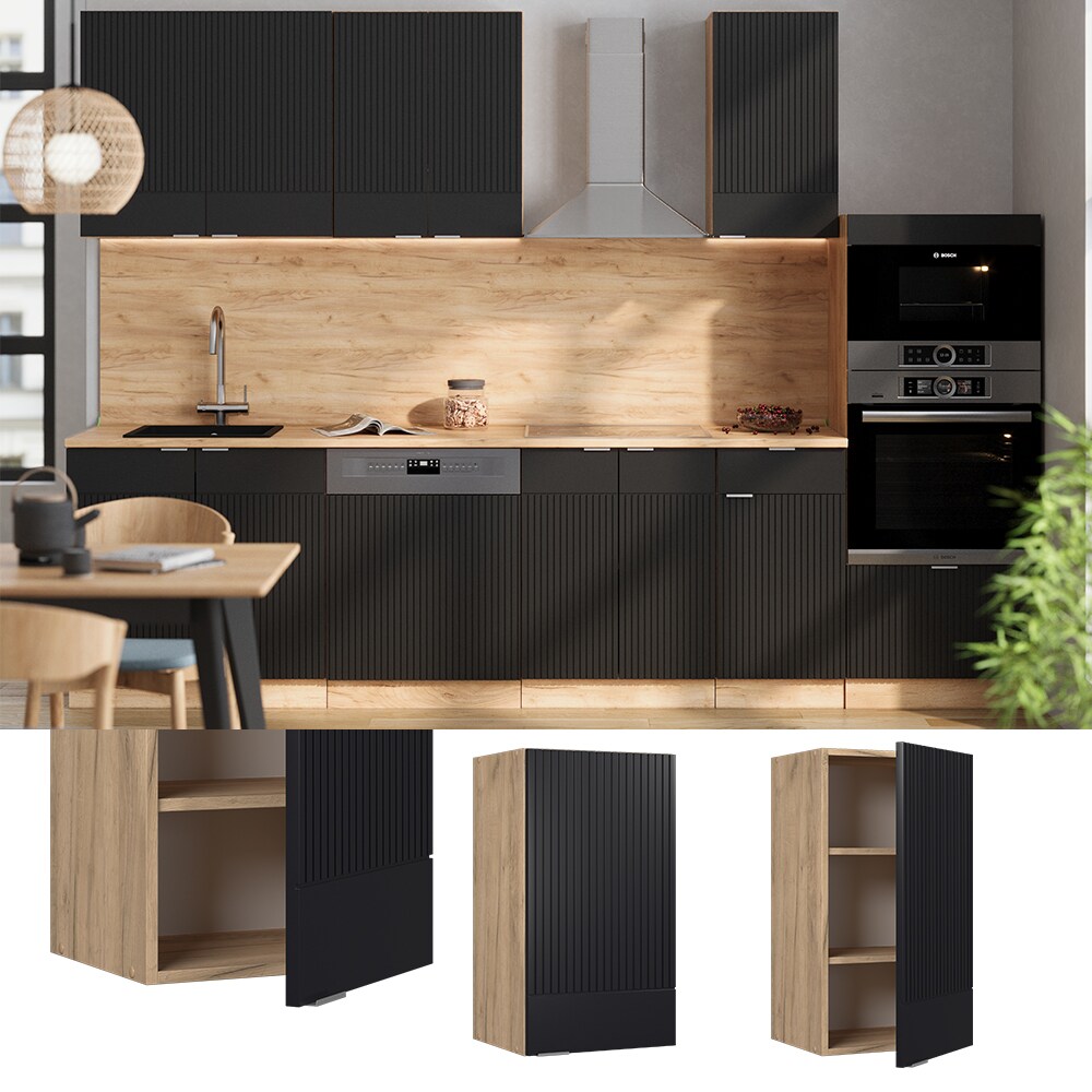 Vicco H&auml;ngeschrank Fame-Line Eiche Schwarz gestreift 40 cm 