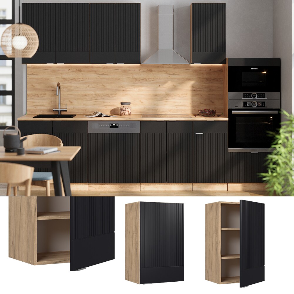 Vicco H&auml;ngeschrank Fame-Line Eiche Schwarz gestreift 45 cm 