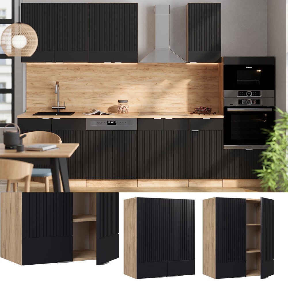 Vicco H&auml;ngeschrank Fame-Line Eiche Schwarz gestreift 60 cm 