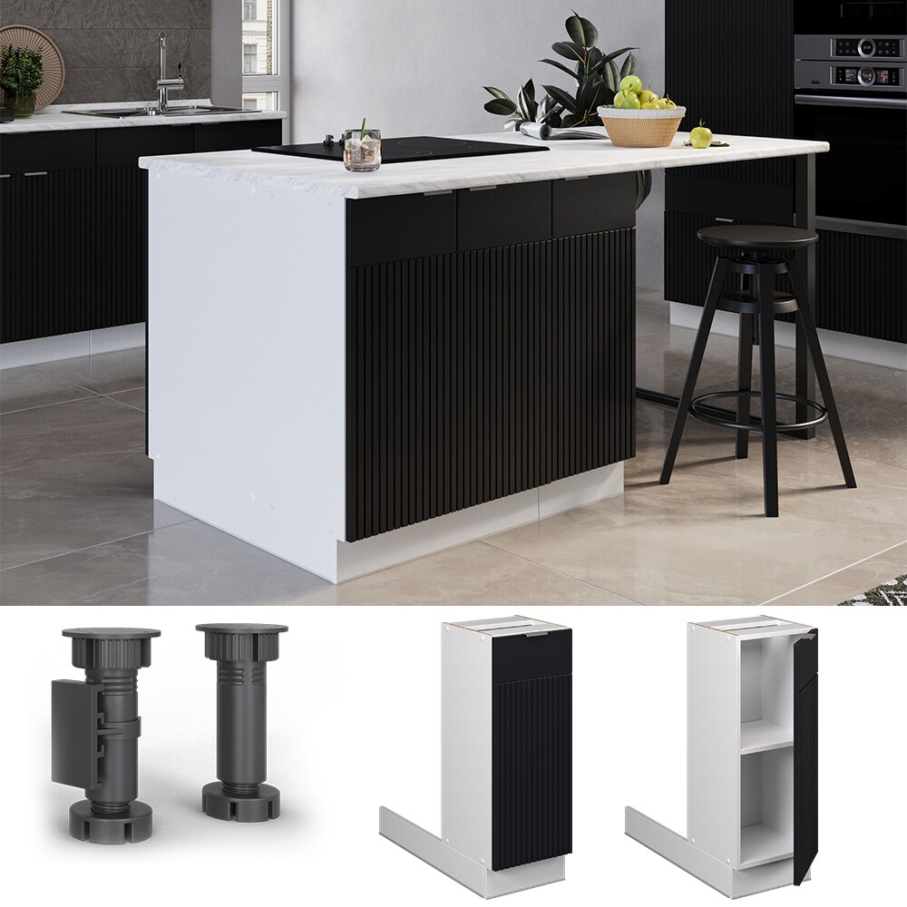 Vicco Regalinselunterschrank Fame-Line Wei&szlig; Schwarz gestreift 30 cm 