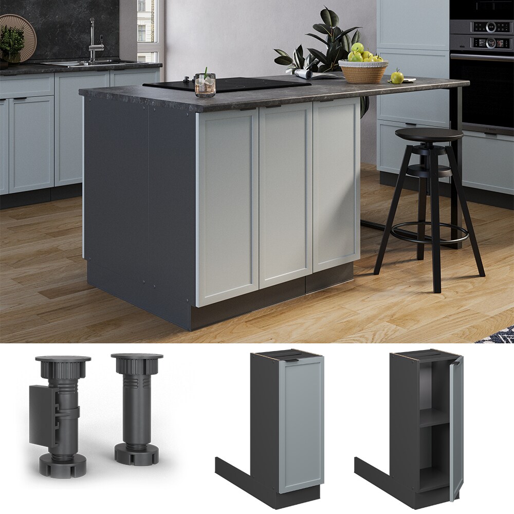 Vicco Regalinselunterschrank Fame-Line Anthrazit Hellblau-Grau gerahmt 30 cm 