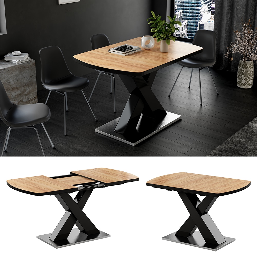 Vicco Esstisch Chinto Eiche Schwarz 120 x 80 cm 