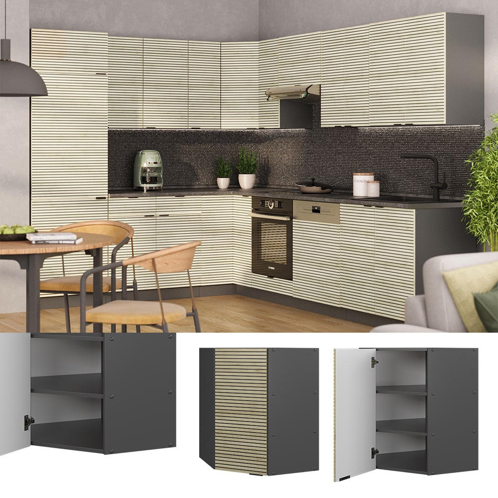 Vicco Eckh&auml;ngeschrank Fame-Line Anthrazit Eiche gefr&auml;st 57 cm 