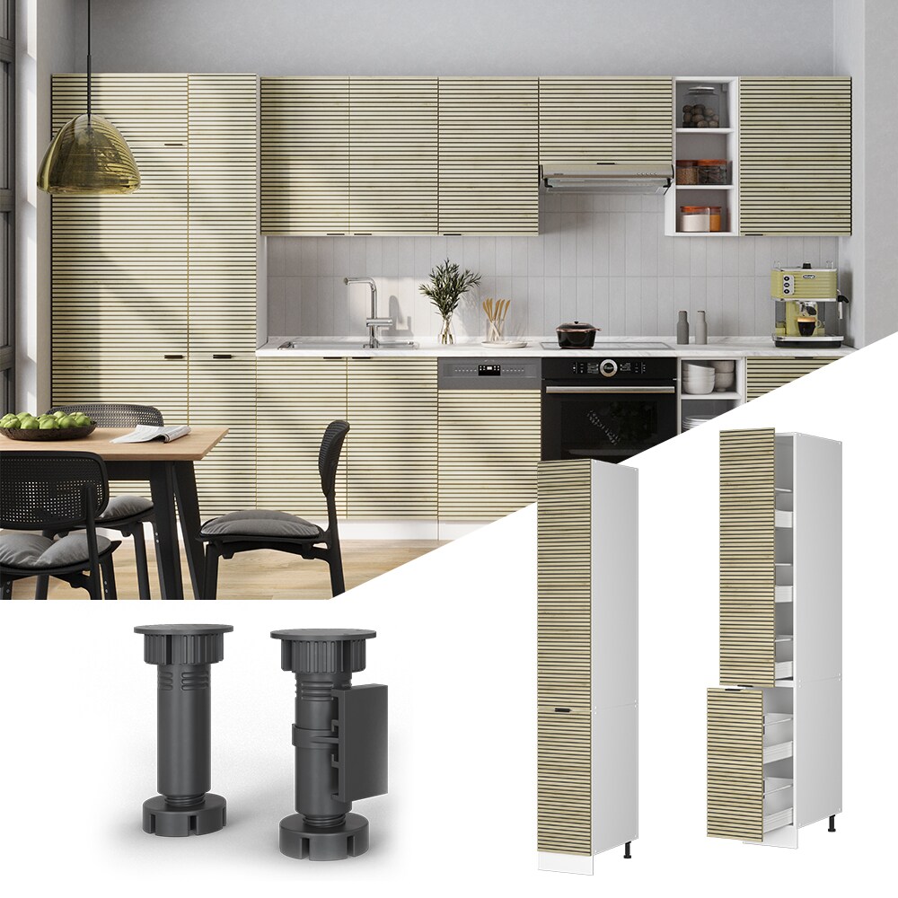 Vicco Apothekerhochschrank Fame-Line Wei&szlig; Eiche gefr&auml;st 30 cm 