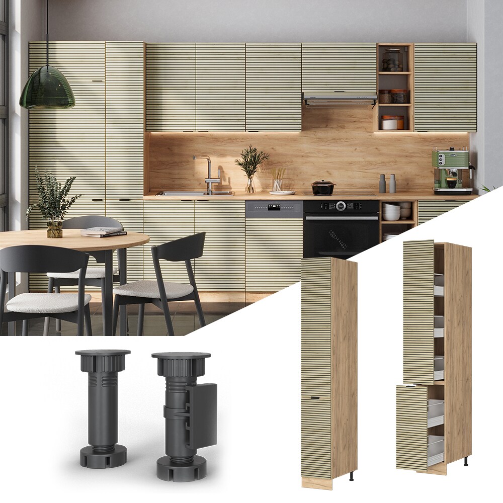 Vicco Apothekerhochschrank Fame-Line Eiche gefr&auml;st 30 cm 