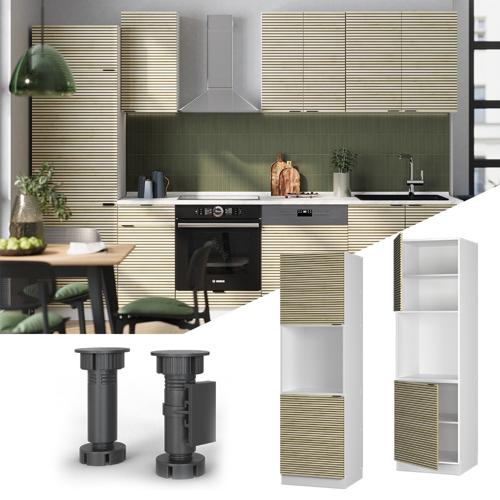 Vicco Vorratsschrank Fame-Line Wei&szlig; Eiche gefr&auml;st 60 cm 2 T&uuml;ren 