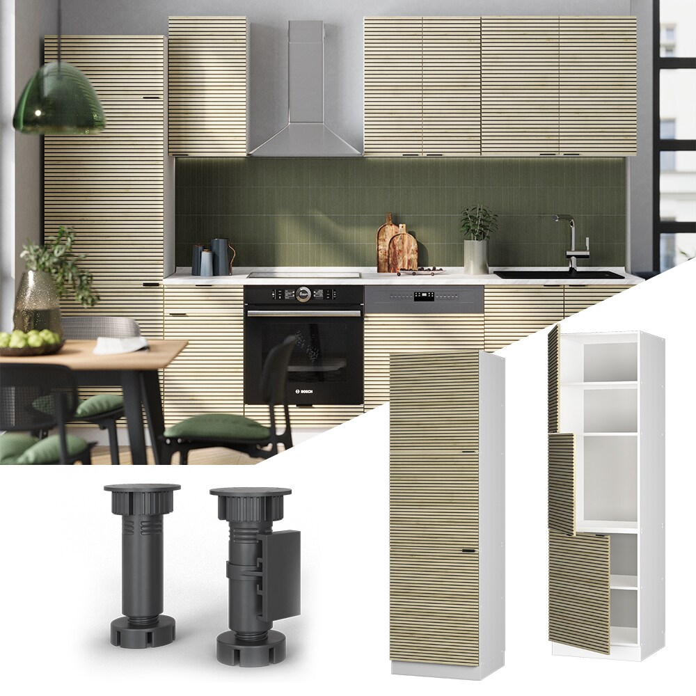 Vicco Vorratsschrank Fame-Line Wei&szlig; Eiche gefr&auml;st 60 cm 3 T&uuml;ren 