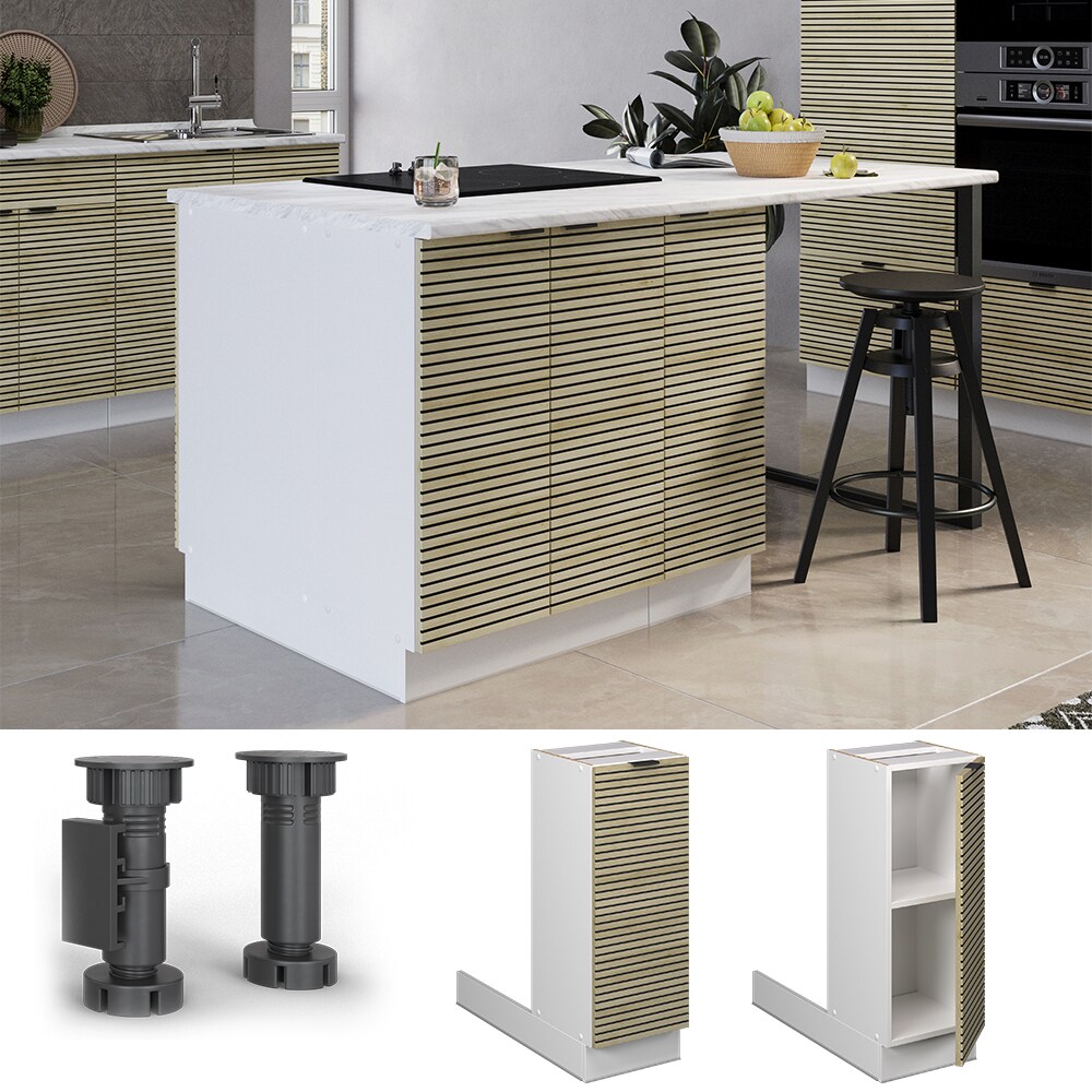 Vicco Regalinselunterschrank Fame-Line Wei&szlig; Eiche gefr&auml;st 30 cm 