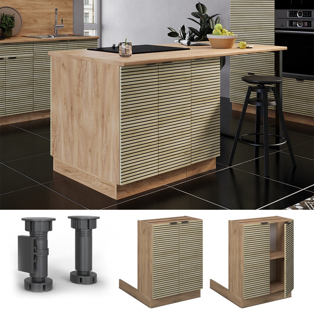 Vicco Regalinselunterschrank Fame-Line Eiche gefr&auml;st 60 cm 