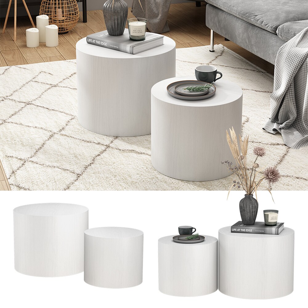 Vicco Couchtisch-Set Giva Wei&szlig; 48 x 38 cm 