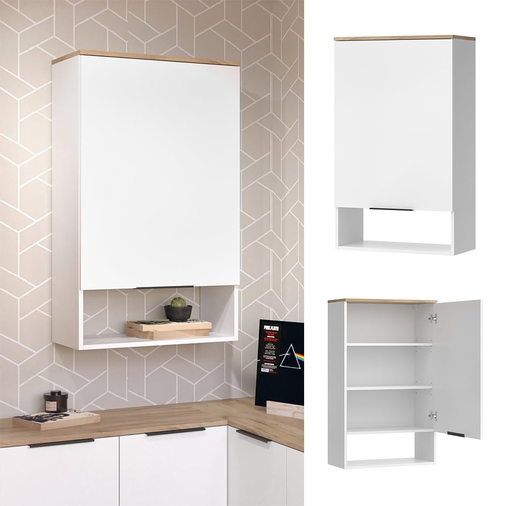 Vicco H&auml;ngeschrank Wido Wei&szlig; Eiche 60 x 100 cm mit 1 T&uuml;r 